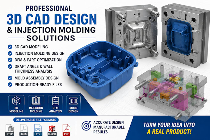 design injection molding, plastic mold, dfm analysis for production needs