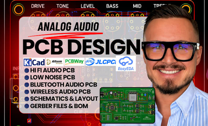 design low noise analog audio pcb bluetooth audio pcb schematics and pcb layout