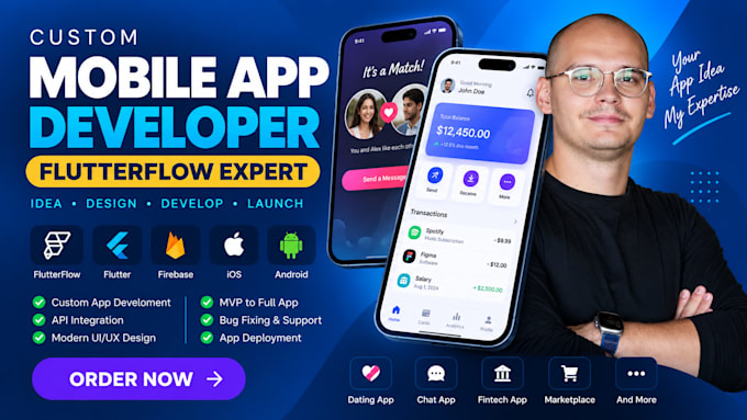 build flutterflow app, flutter mobile app development, firebase API