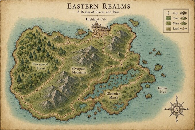 draw a custom rpg map for dnd campaigns and adventures