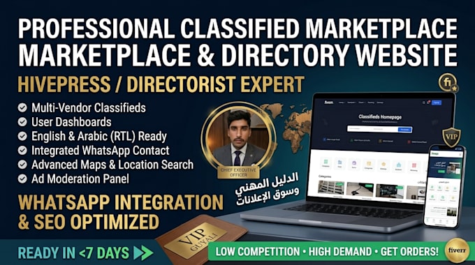 build classified marketplace website hivepress