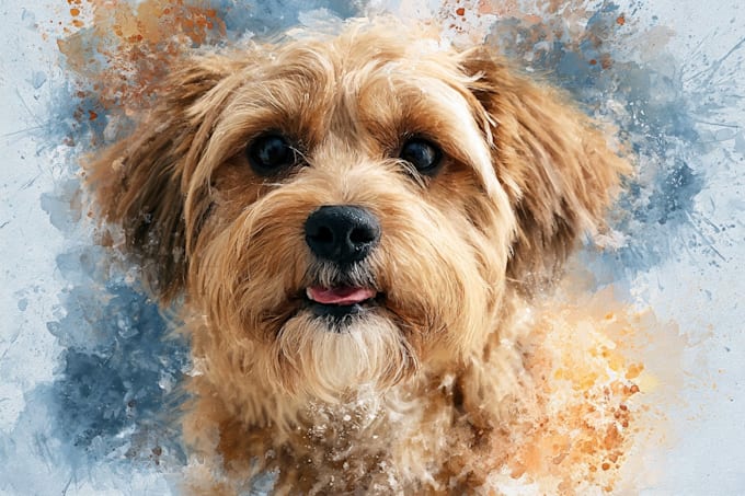 draw watercolor pet portrait