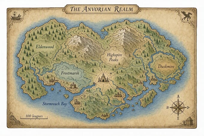 turn your ideas into a detailed fantasy world map