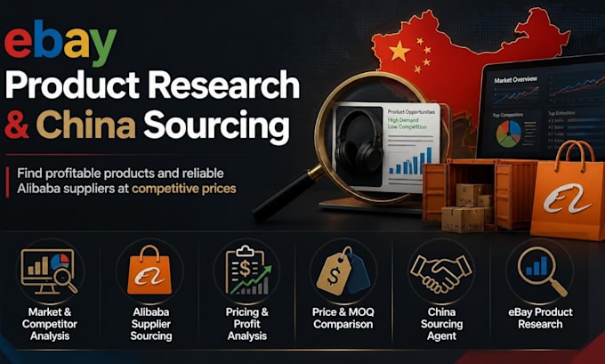do ebay product hunting and source from alibaba china