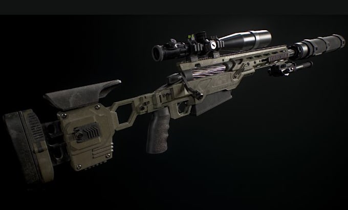 create 3d game ready assets, game props, game ready weapons, and accessories