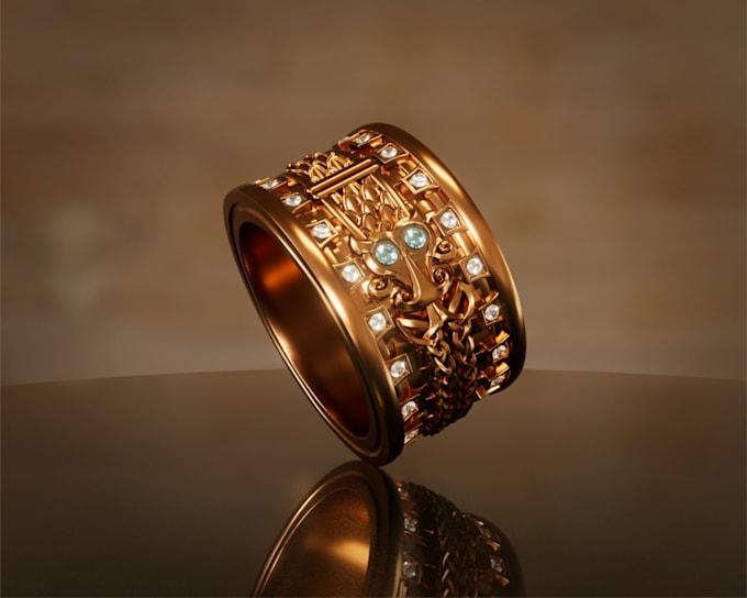 create professional 3d jewelry cad design, modeling and rendering
