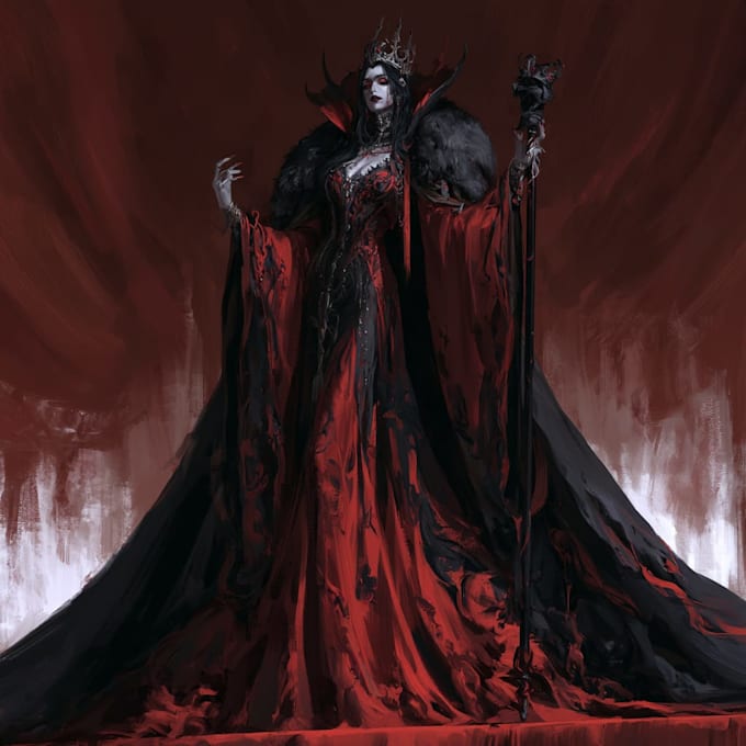 horror vampire lord queen character desing