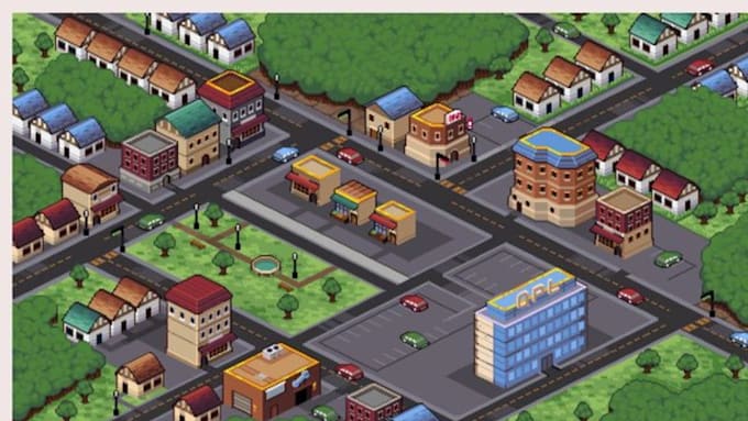 do pixel art tileset background sprite sheet isometric map rpg map 2d top down