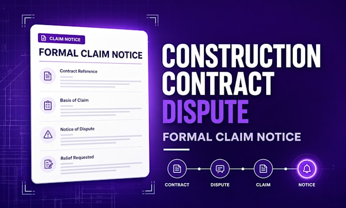 draft a construction contract dispute and formal claim notice