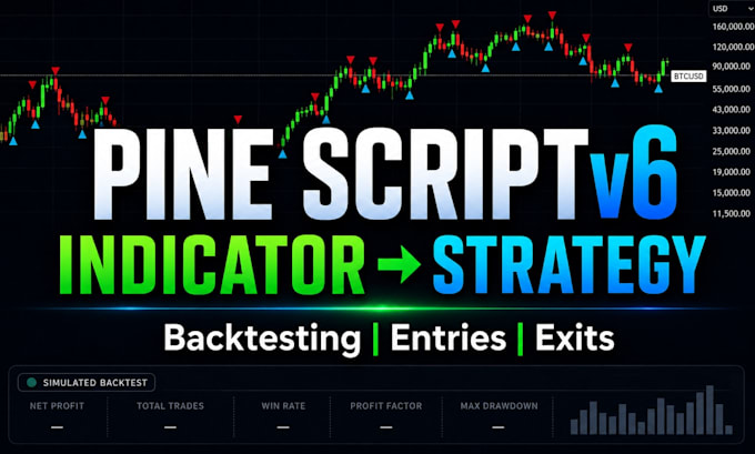 convert your tradingview indicator into a pine script strategy