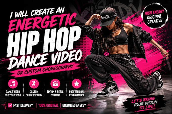 create an energetic hip hop dance video or custom choreography