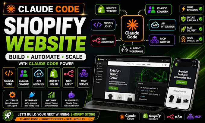 do claude code shopify website claude cowork api shopify liquid n8n agent mcp