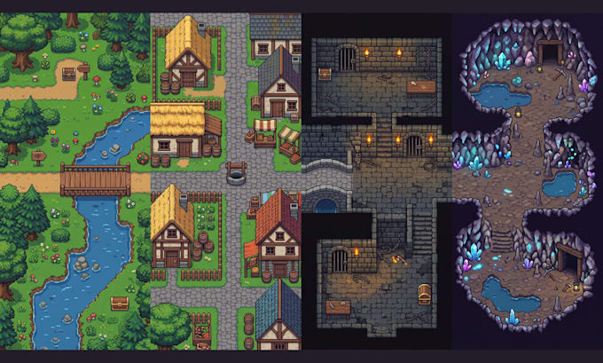 do 2d topdown game environment pixel background godot game assets indie game art