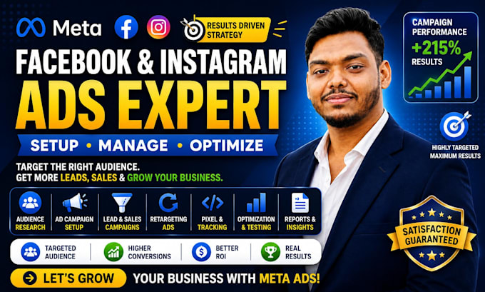 be meta ads specialist, setup facebook instagram ads campaign
