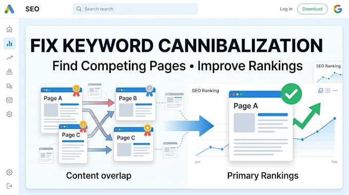 fix keyword cannibalization issues and improve technical SEO