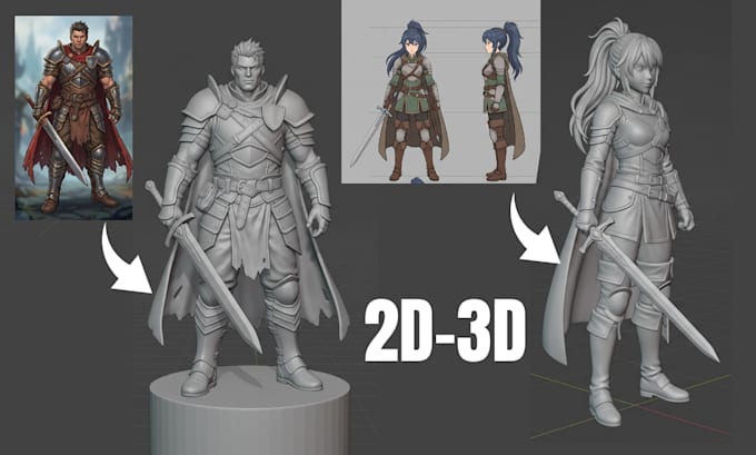 convert 2d image sketch drawing to 3d model stl blender solidworks