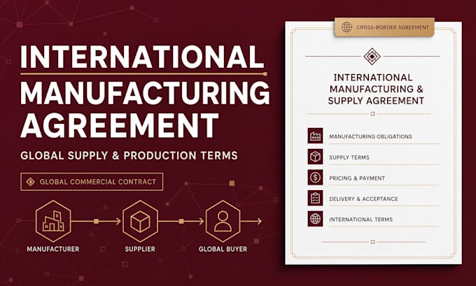 draft an international manufacturing and supply agreement