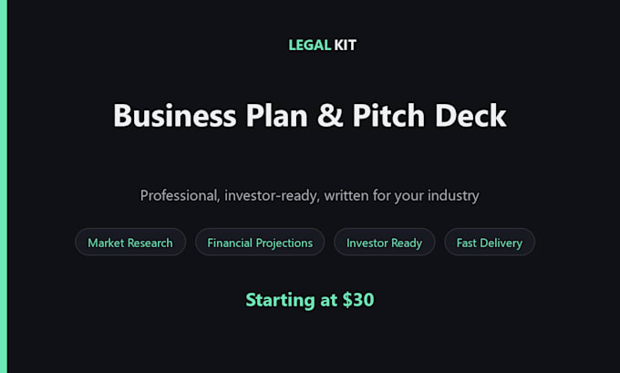 write your business plan and pitch deck