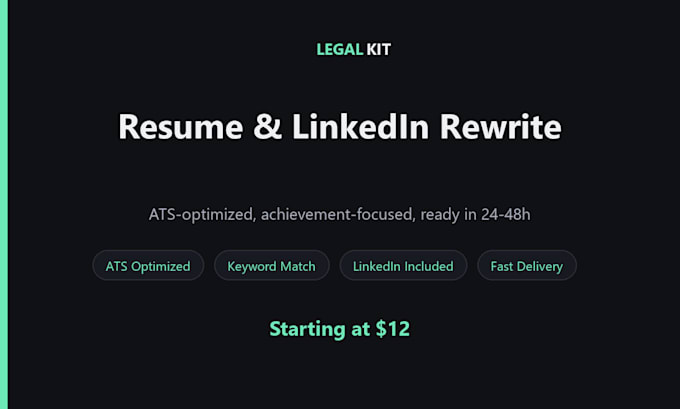 rewrite your resume and linkedin profile