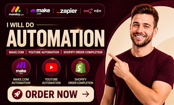 do make com automatisation make youtube automation make shopify order completion