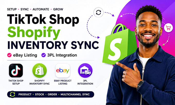 setup tiktok shop shopify inventory sync ebay product listing 3pl integration