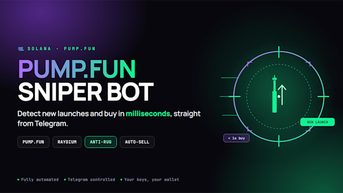 algorithmic solana pumpfun sniper bot, telegrm sniper bot, pump fun sniper bot