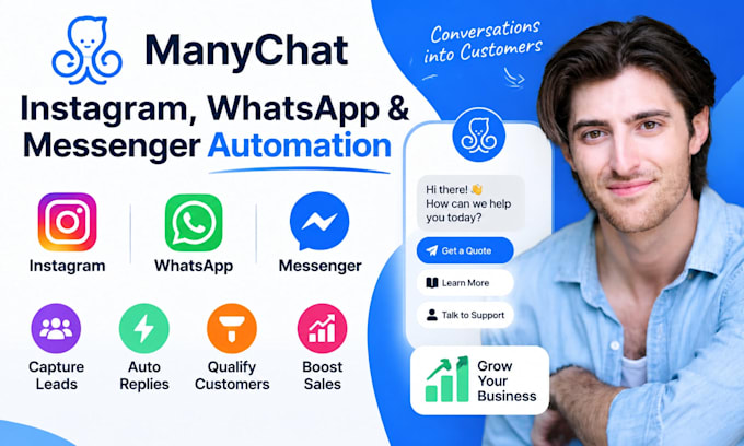 manychat instagram dm whatsapp messenger automation chatbot