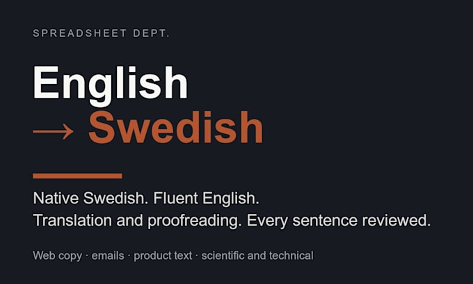 translate english to swedish or proofread your swedish text