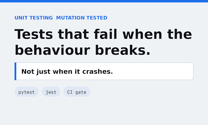 write a complete unit testing suite for your codebase, mutation tested