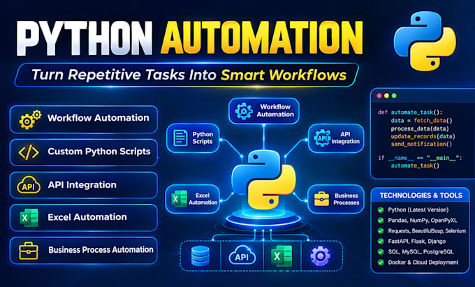 build custom python automation scripts, workflow automation and api integrations