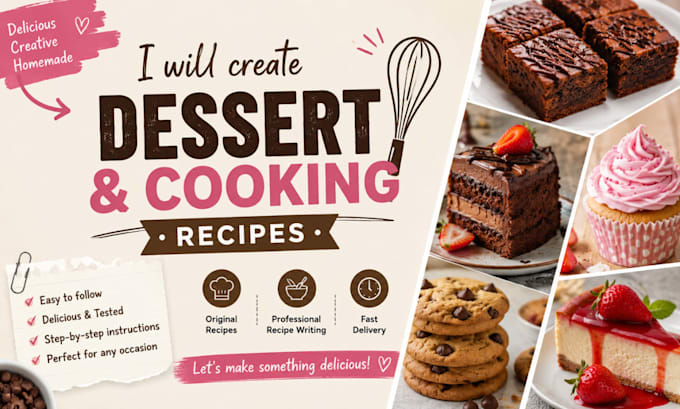 create delicious dessert recipes, baking recipes, and cooking instructions
