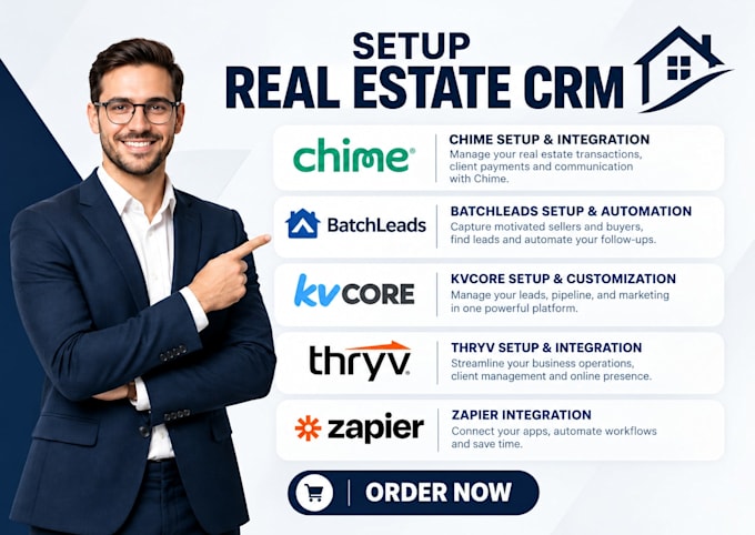 setup real estate crm chime batchleads kvcore workflow thryv zapier integration