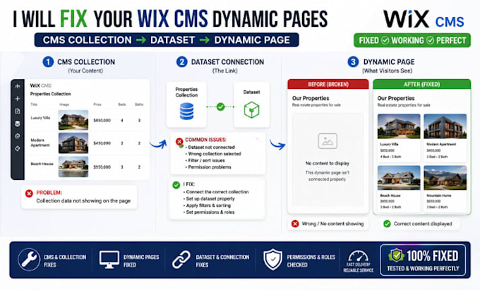 fix wix cms dynamic pages collection issues