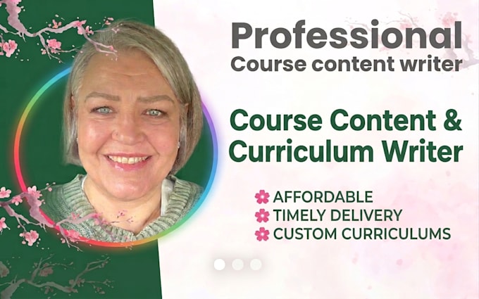 write course content, online course curriculum and full course design