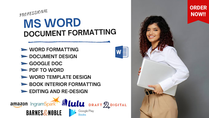 do microsoft word document formatting, ms word manuscript formatting and design