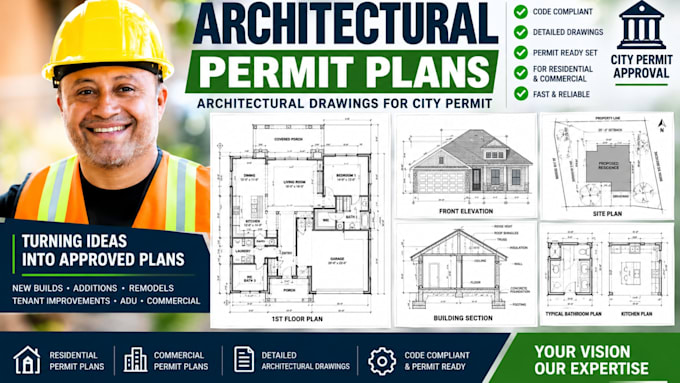 architectural permit plan architectural permit drawing for ctiy permit