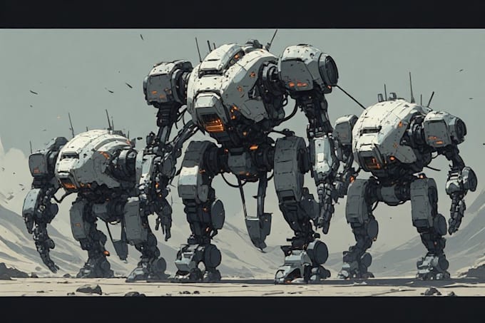 draw or design mechs robots concepts