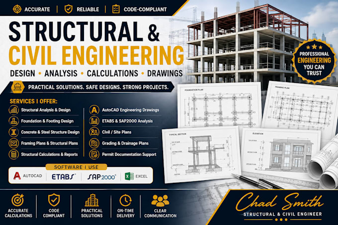 design structural civil engineering design analysis  drawing