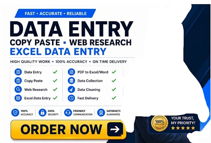 do data entry, copy paste, data scraping, email leads, pdf to excel data entry