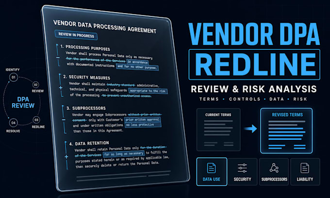 review and redline your vendor data processing agreement