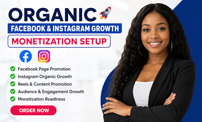 promote facebook page and instagram organically to complete monetization
