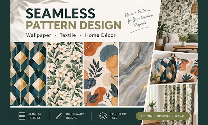 design seamless patterns for wallpaper textile and home decor