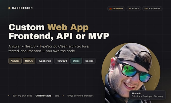 develop a custom web app with angular and nestjs