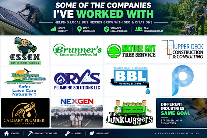 do citation building for contractors, roofers, plumbers, etc