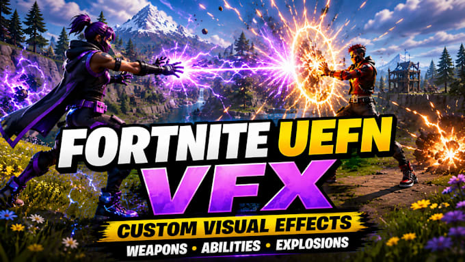 create custom fortnite uefn vfx, abilities, weapons and visual effects
