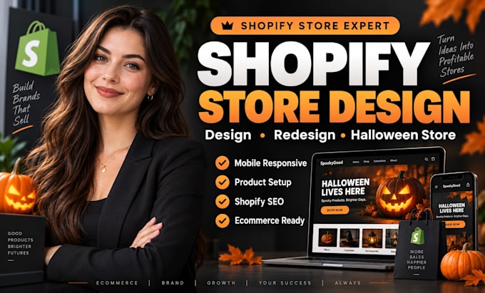 design shopify website shopify halloween store and shopify redesign