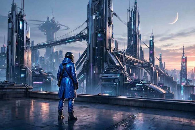 draw sci fi illustration and sci fi sci fi illustration
