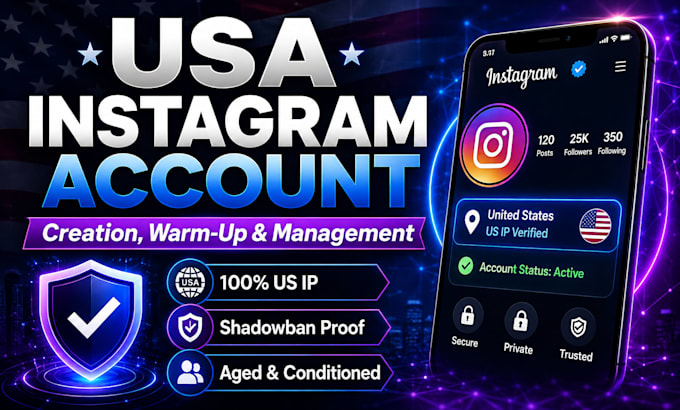 create usa instagram, instagram usa , instagram warm up and management