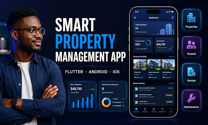 build ai property management rental tenant app flutter android ios