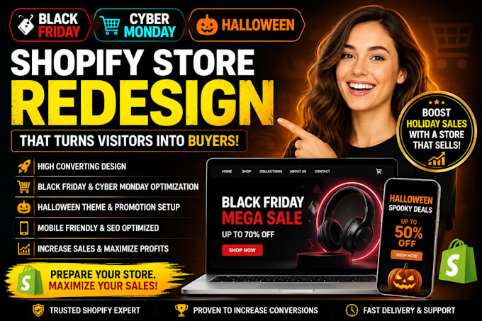 redesign and optimize your shopify store for black friday cyber monday